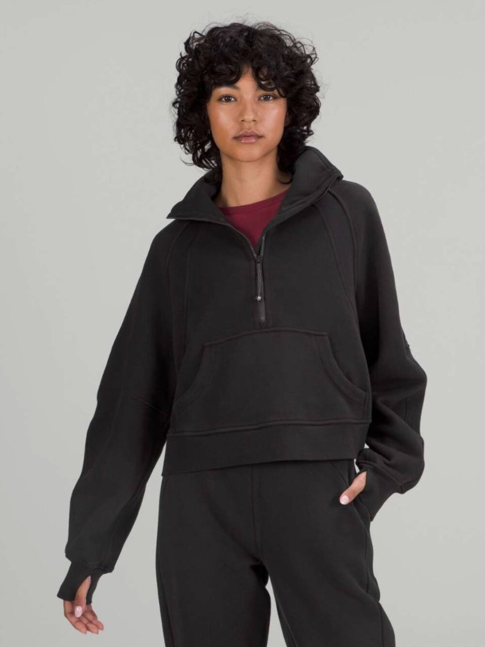 Lululemon Scuba Oversized Funnel Neck Half Zip Black XL XXL Sweatshirt Running